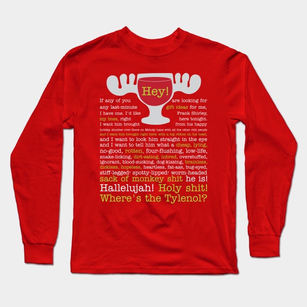 National Lampoon's Christmas Vacation Clark Griswold Hallelujah Tylenol Long Sleeve T-Shirt by Pixel Paragon